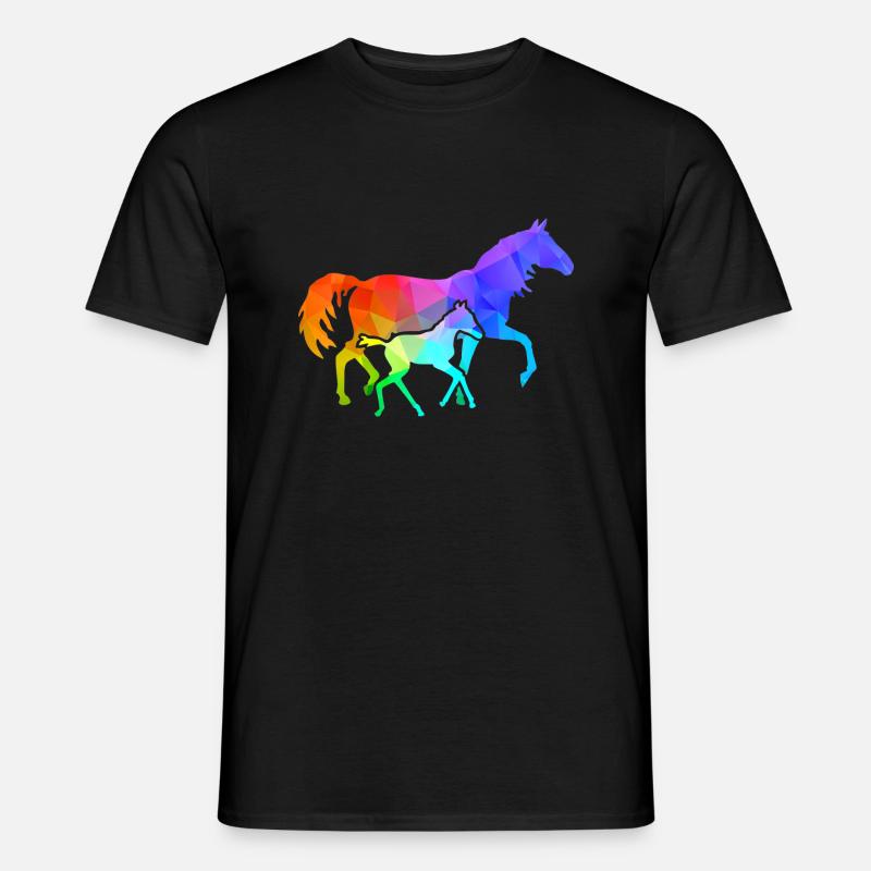 Fattrice con puledro - T-shirt uomo - nero