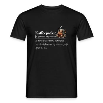 Coffee Junkie – Funny Coffee Definition - Men's T-Shirt - black - Front - AI Model Male 178 light (178cm)