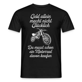 Motorrad Geld Spruch, Glück, Biker Geschenkidee - Männer T-Shirt - Schwarz - Vorne - AI Model Male 178 light (178cm)