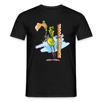 Weird Bird T-Shirt Tea Comic Cartoon - Men's T-Shirt - black - Front - AI Model Male 178 light (178cm)