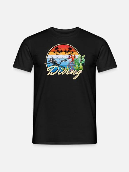 Diving Diving Divers funny funny gift idea - Men's T-Shirt - black
