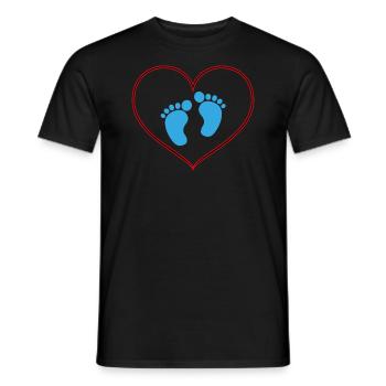Coeur Bébé Pieds Garçon - T-shirt homme - noir - Devant - AI Model Male 178 light (178cm)