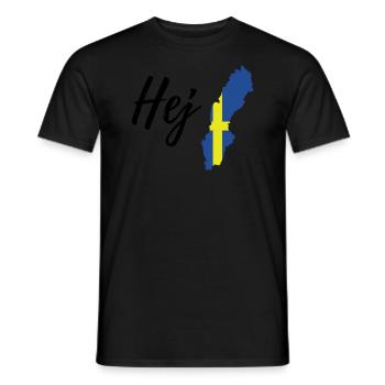 Hej Schweden - Männer T-Shirt - Schwarz - Vorne - AI Model Male 178 light (178cm)