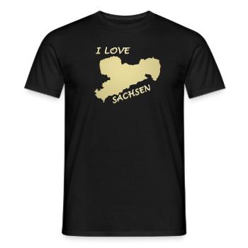 I Love Sachsen - Männer T-Shirt - Schwarz - Vorne - AI Model Male 178 light (178cm)