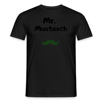 Schwarz und Weiß Schnauzbart e Shirt - Männer T-Shirt - Schwarz - Vorne - AI Model Male 178 light (178cm)