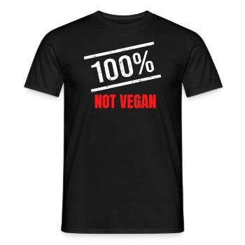 NOT VEGAN - Männer T-Shirt - Schwarz - Vorne - AI Model Male 178 light (178cm)