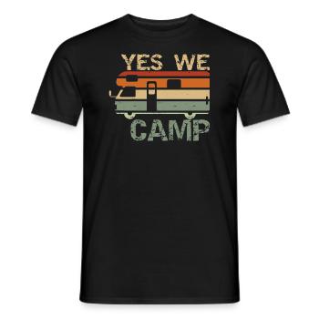 Yes we camp - Männer T-Shirt - Schwarz - Vorne - AI Model Male 178 light (178cm)