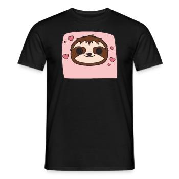 Faultier Kawaii - Männer T-Shirt - Schwarz - Vorne - AI Model Male 178 light (178cm)