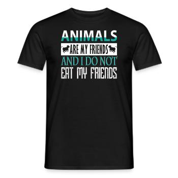vegan t-shirt - Men's T-Shirt - black - Front - AI Model Male 178 light (178cm)