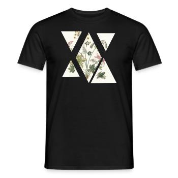 Abstrakte vintage Blumen - Männer T-Shirt - Schwarz - Vorne - AI Model Male 178 light (178cm)