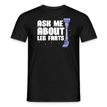 Ask me about Leg Farts | Prosthetic Leg - Men's T-Shirt - black - Front - AI Model Male 178 light (178cm)
