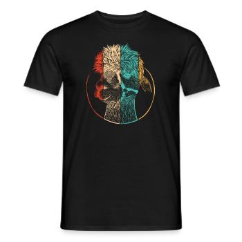 Retro Pako Huacaya Lama Alpaca Breeder Alpaca - Men's T-Shirt - black - Front - AI Model Male 178 light (178cm)
