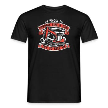 Je sais que je fonctionne comme une grue de cycle de service de fille - T-shirt homme - noir - Devant - AI Model Male 178 light (178cm)