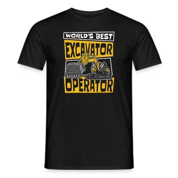World's Best Excavator Operator Excavator - Men's T-Shirt - black - Front - AI Model Male 178 light (178cm)