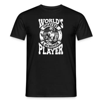 World's Okayest Lacrose Player Intercrosse - Männer T-Shirt - Schwarz - Vorne - AI Model Male 178 light (178cm)