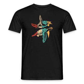 Retro Wasserschildkröte Riesenschildkröte - Männer T-Shirt - Schwarz - Vorne - AI Model Male 178 light (178cm)