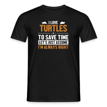 Turtles Let's Assume I'm Right Landschildkröte - Männer T-Shirt - Schwarz - Vorne - AI Model Male 178 light (178cm)