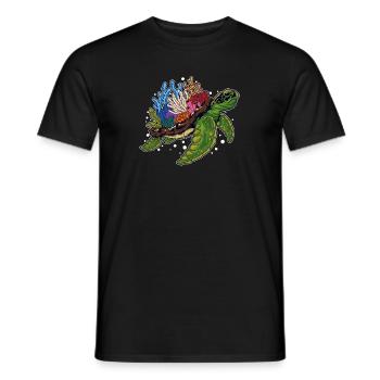 Water turtle Giant tortoise Turtle - Men's T-Shirt - black - Front - AI Model Male 178 light (178cm)