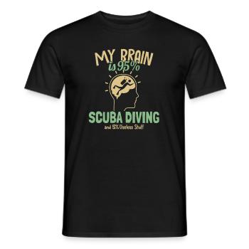 My Brain is 95% Scuba Diving Tauchermaske Taucher - Männer T-Shirt - Schwarz - Vorne - AI Model Male 178 light (178cm)