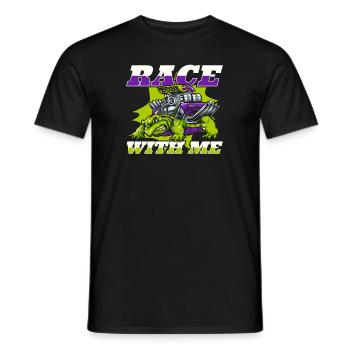 Course avec moi tortue d’eau tortue géante - T-shirt homme - noir - Devant - AI Model Male 178 light (178cm)