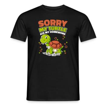 My Turtle Ate My Homework Aquatic Turtle - Men's T-Shirt - black - Front - AI Model Male 178 light (178cm)