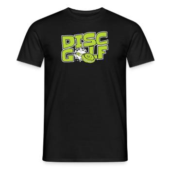 Disc Golf Disc Golfer Frisbee Golf Basket Disc - Men's T-Shirt - black - Front - AI Model Male 178 light (178cm)