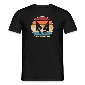 Retro Jagdspitzen Arrowhead Hunter Pfeilspitzen - Männer T-Shirt - Schwarz - Vorne - AI Model Male 178 light (178cm)