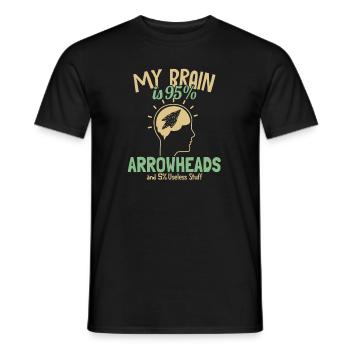 My Brain is 95% Arrowheads Arrowhead Hunter - Männer T-Shirt - Schwarz - Vorne - AI Model Male 178 light (178cm)