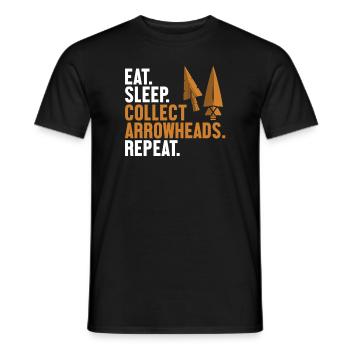 Eat Sleep Collect Arrowheads Repeat Hunting Tips - Men's T-Shirt - black - Front - AI Model Male 178 light (178cm)