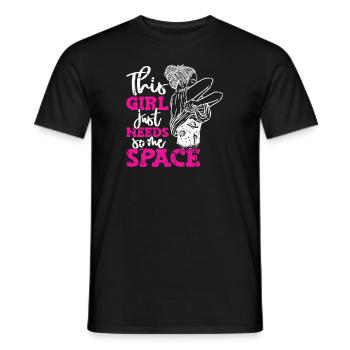 Cette fille a juste besoin d’un photographe d’astronomie spatiale - T-shirt homme - noir - Devant - AI Model Male 178 light (178cm)