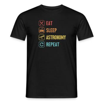Eat Sleep Astronomy Repeat Astronomiefotograf - Männer T-Shirt - Schwarz - Vorne - AI Model Male 178 light (178cm)