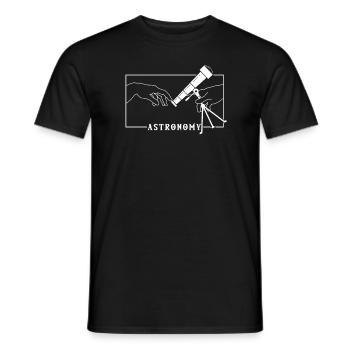 Michelangelo Creation of Adam Astronomy Kosmologe - Männer T-Shirt - Schwarz - Vorne - AI Model Male 178 light (178cm)