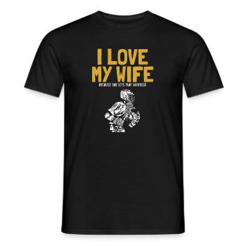 I Love My Wife Lacrosse Intercrosse Lax Spieler - Männer T-Shirt - Schwarz - Vorne - AI Model Male 178 light (178cm)