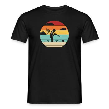 Retro Kaulquappe Laubfrosch Kröte Frosch Fänger - Männer T-Shirt - Schwarz - Vorne - AI Model Male 178 light (178cm)