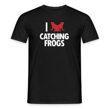 I Love Catching Frogs Tree Frog Toad Frog - Men's T-Shirt - black - Front - AI Model Male 178 light (178cm)