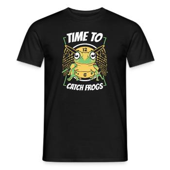 Time To Catch Frogs Tree Frog Toad Frog Catcher - Men's T-Shirt - black - Front - AI Model Male 178 light (178cm)