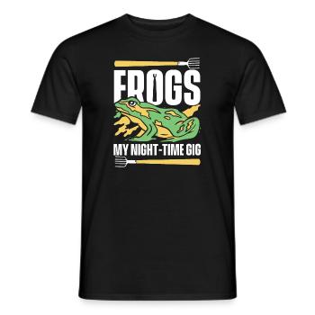 Frogs My Night Time Gig Kaulquappe Laubfrosch - Männer T-Shirt - Schwarz - Vorne - AI Model Male 178 light (178cm)