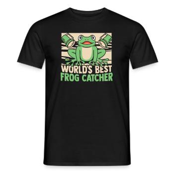 World's Best Frog Catcher Toad Tadpole Frog - Men's T-Shirt - black - Front - AI Model Male 178 light (178cm)
