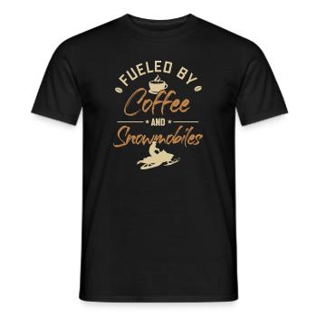 Fueled by Coffee and Snowmobiles Snowmobile - Men's T-Shirt - black - Front - AI Model Male 178 light (178cm)