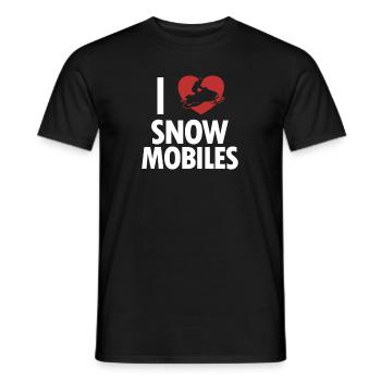 I love Snowmobiles Schneemotorrad Snowmobile - Männer T-Shirt - Schwarz - Vorne - AI Model Male 178 light (178cm)