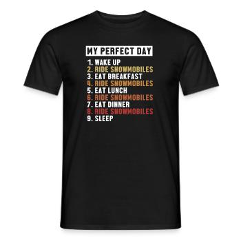 Snowmobile Perfect Day snow motorcyclist - Men's T-Shirt - black - Front - AI Model Male 178 light (178cm)