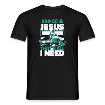 850 CC And Jesus That's All I Need Snowmobile - Männer T-Shirt - Schwarz - Vorne - AI Model Male 178 light (178cm)