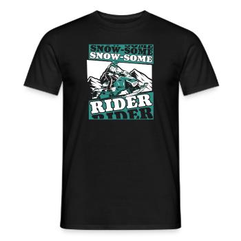 Snow Some Rider Snowmobile Motorschlitten Fahrer - Männer T-Shirt - Schwarz - Vorne - AI Model Male 178 light (178cm)