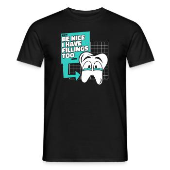 Soyez gentil j’ai des plombages trop laboratoire dentaire - T-shirt homme - noir - Devant - AI Model Male 178 light (178cm)