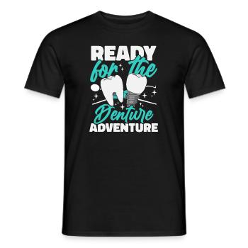 Ready For The Denture Adventure Dental Lab - Men's T-Shirt - black - Front - AI Model Male 178 light (178cm)