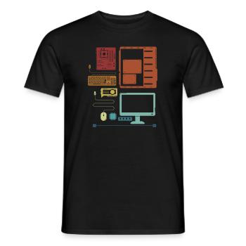 Retro Hardware Admin IT Operations Computer Scientist - T-shirt homme - noir - Devant - AI Model Male 178 light (178cm)