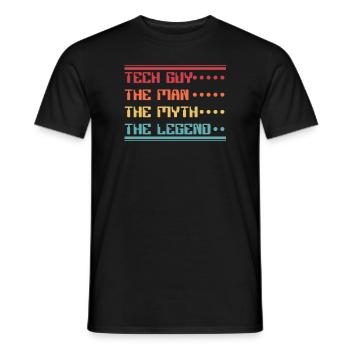Tech Guy Man Myth Legend IT-Betrieb Admin - Männer T-Shirt - Schwarz - Vorne - AI Model Male 178 light (178cm)