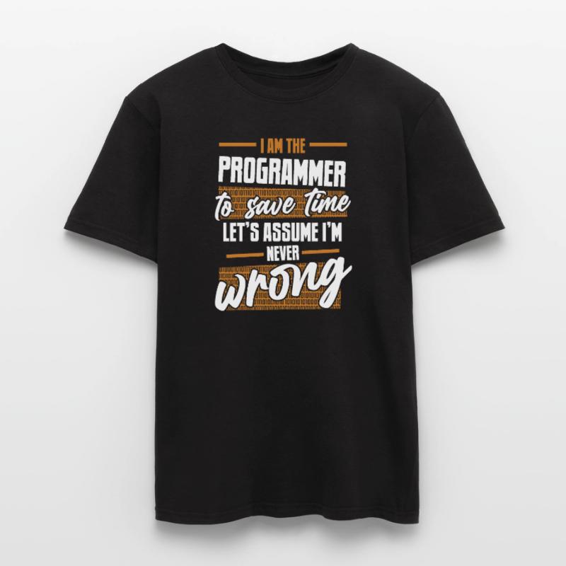 Programmer Let's Assume I'm Never Wrong Coder Men's T-Shirt