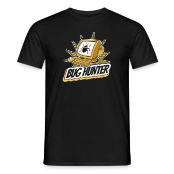 Bug Hunter Software Engineer Developer Coder - Men's T-Shirt - black - Front - AI Model Male 178 light (178cm)