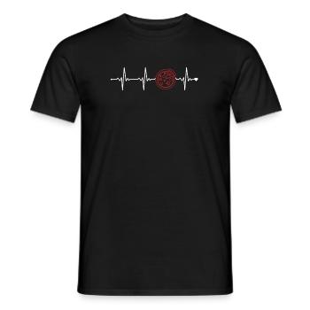 Pizza Heartbeat Pizza Four Pizza Pizza Plateau à pizza - T-shirt homme - noir - Devant - AI Model Male 178 light (178cm)